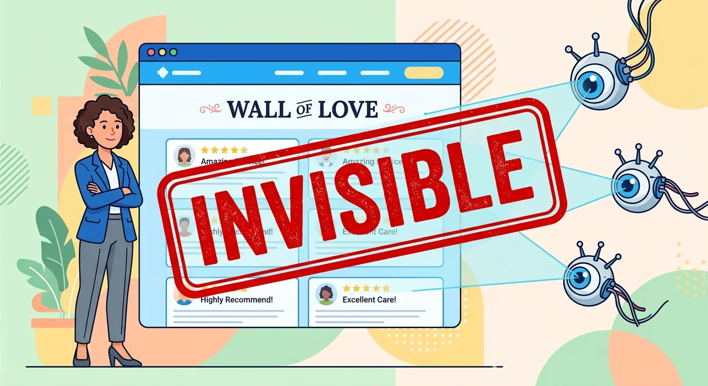 beautiful testimonials page invisible to AI recommendation engines