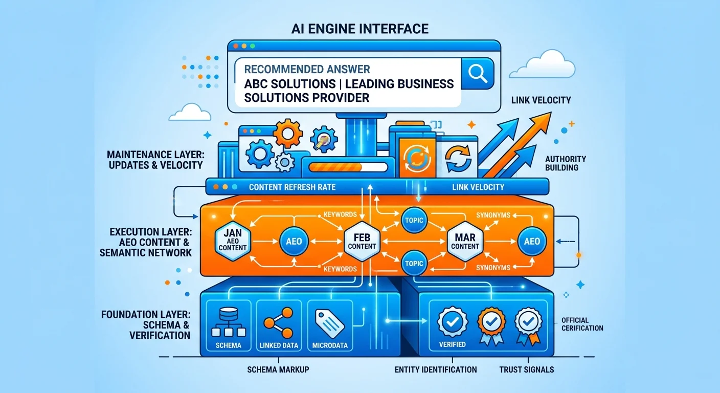 Complete authority system structure from infrastructure to AI recommendation outcome
