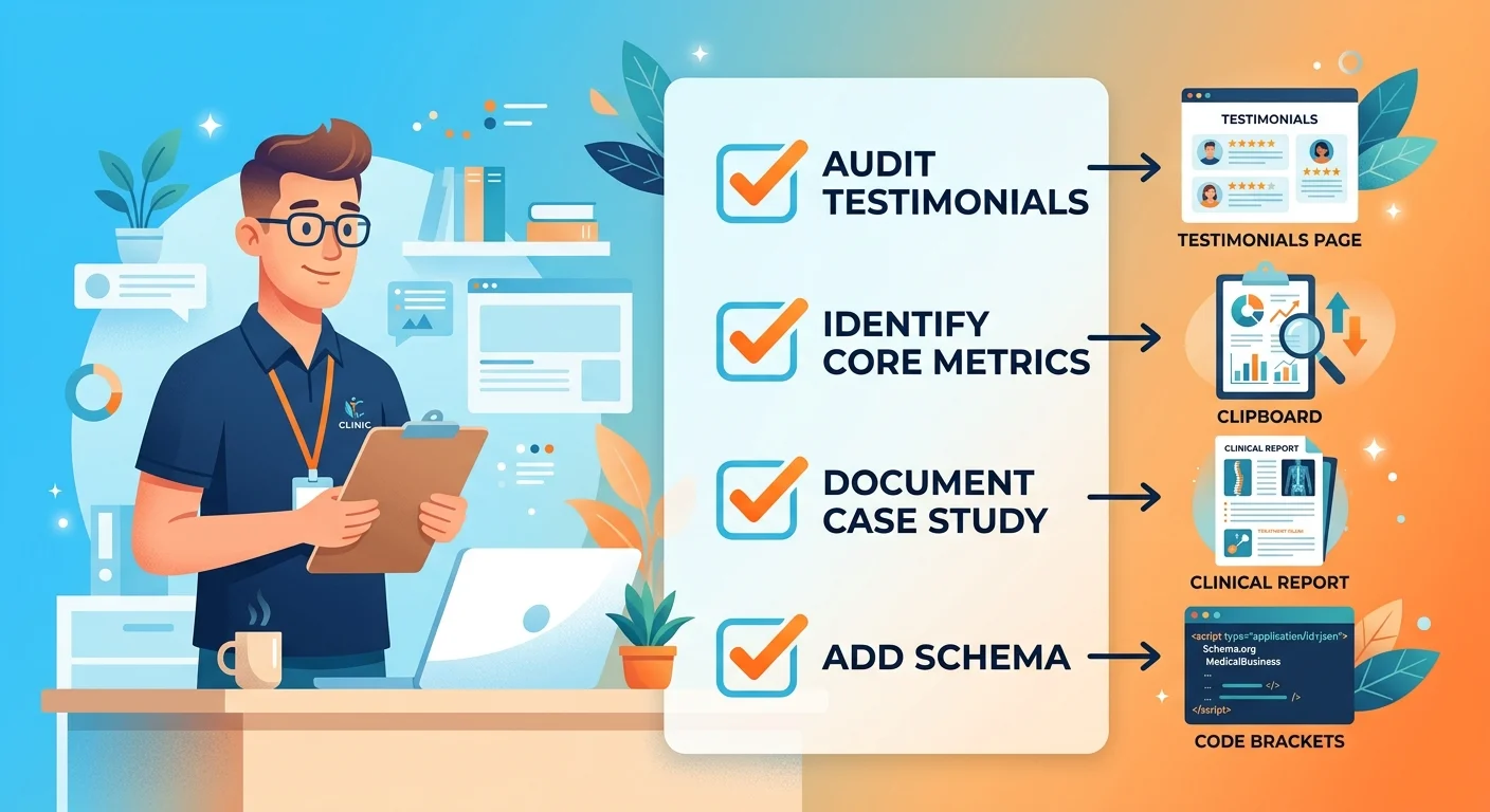 First steps checklist for implementing structured outcome documentation for AI visibility