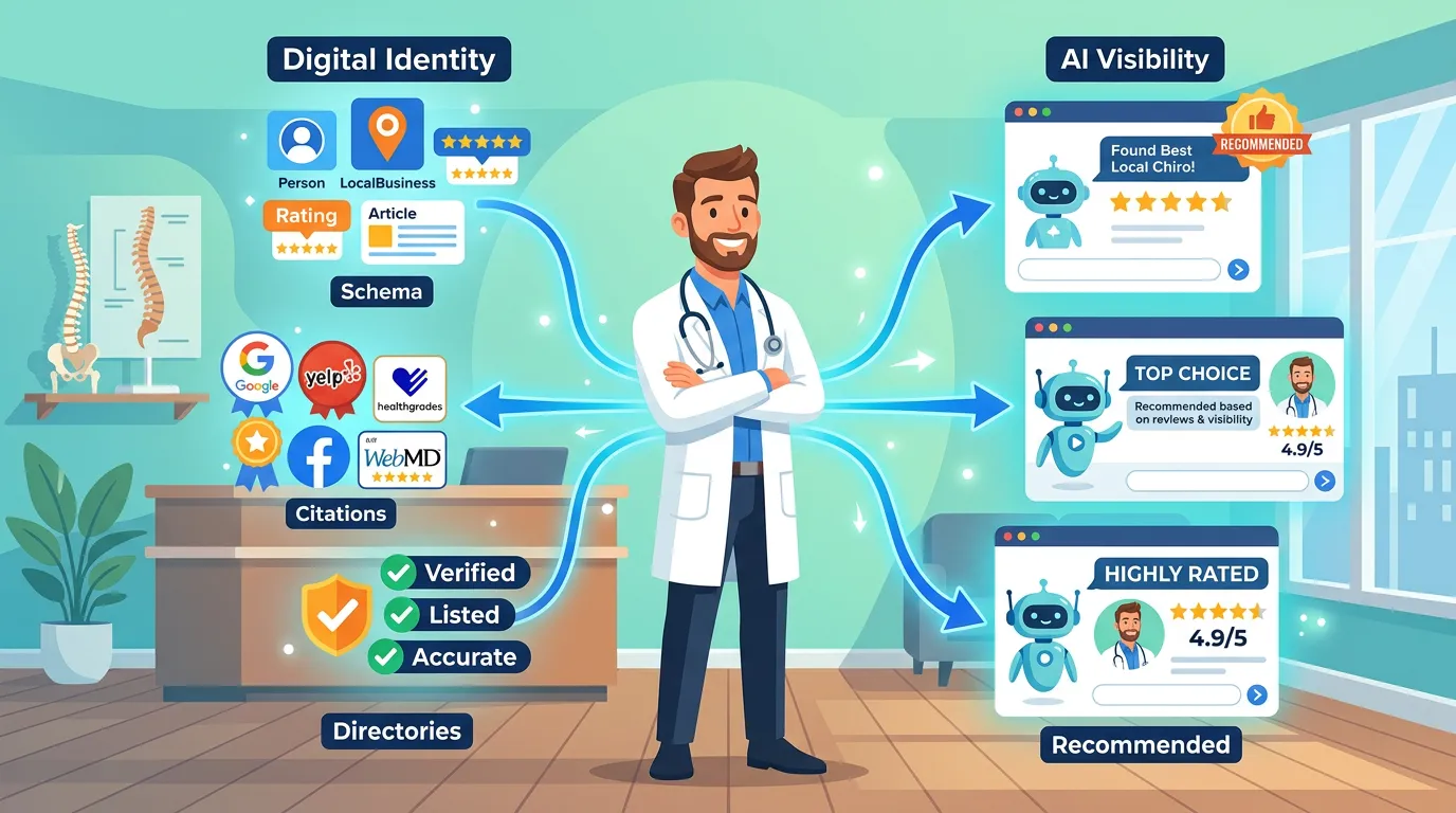 chiropractic practice entity clarity AI recommendation visibility signals