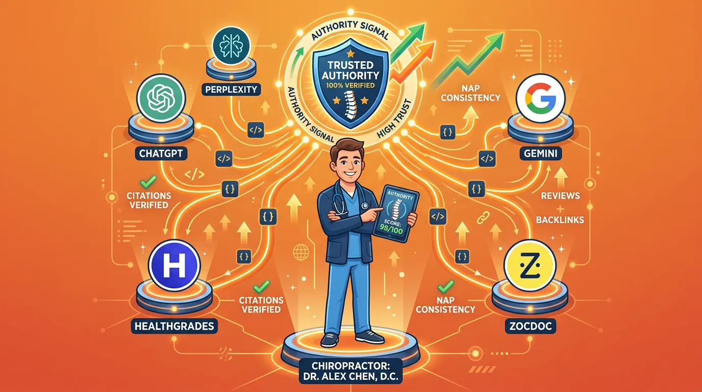 chiropractor AI authority engine entity trust signals across multiple AI and directory platforms