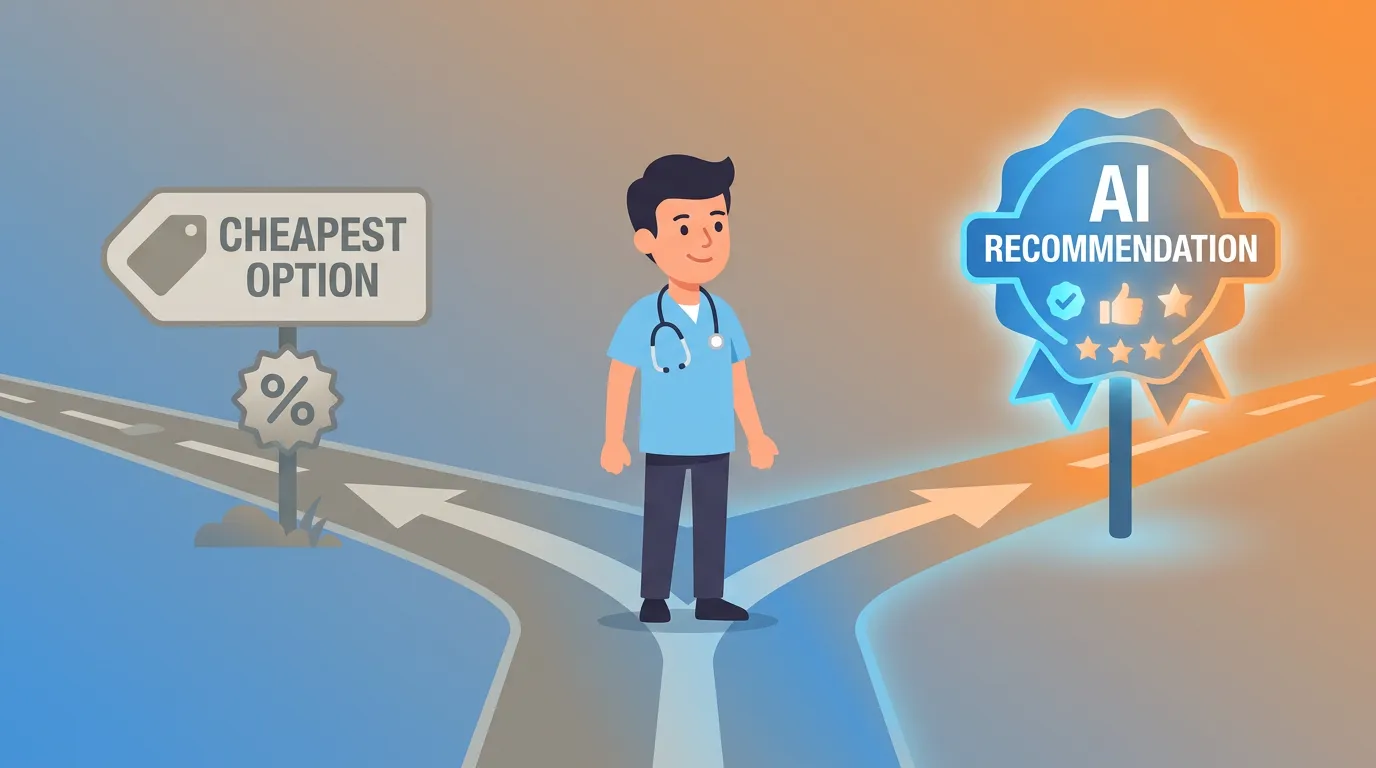 chiropractor choosing between budget marketing option and AI authority infrastructure investment