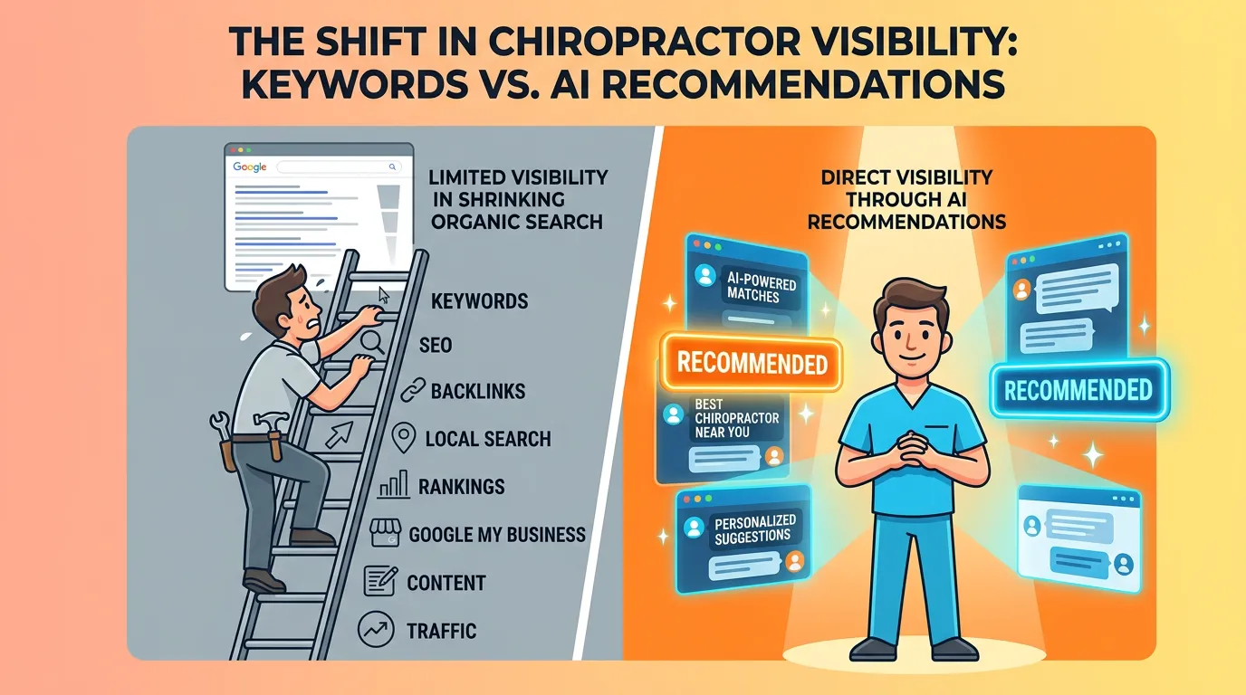 traditional SEO versus answer engine optimization AEO AI recommendation chiropractic comparison