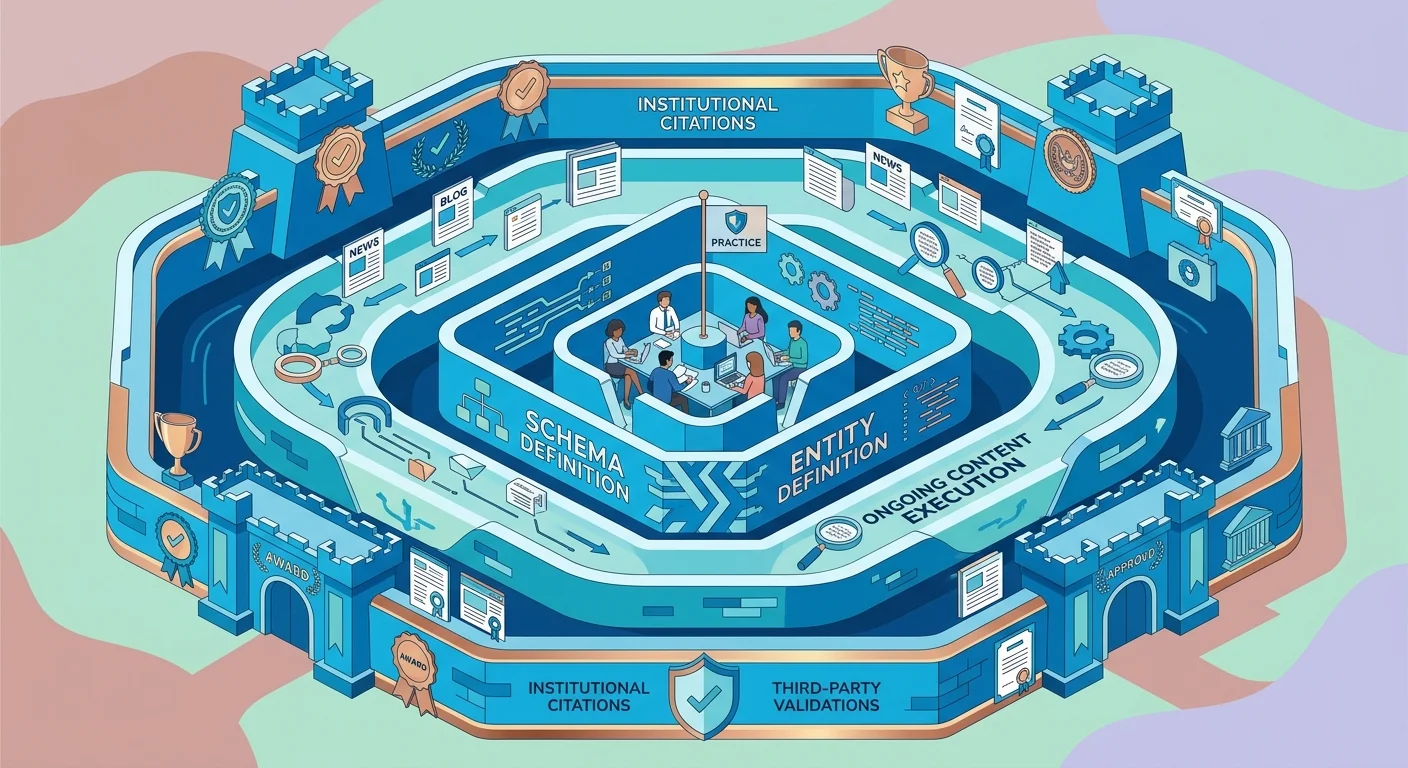 authority moat protecting chiropractor market position through layered trust signals