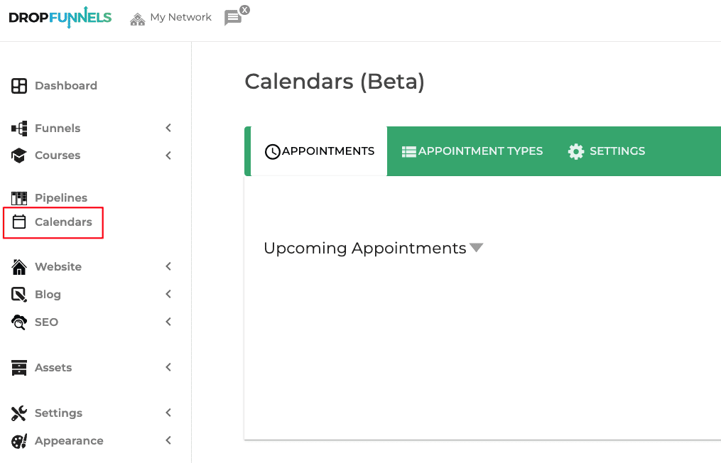 DropFunnels calendar feature