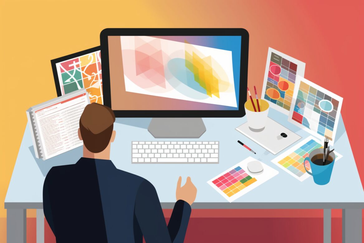 chiro website design graphic designer working