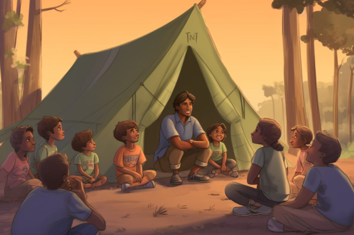 kids camping listening to stories kids camping listening to stories