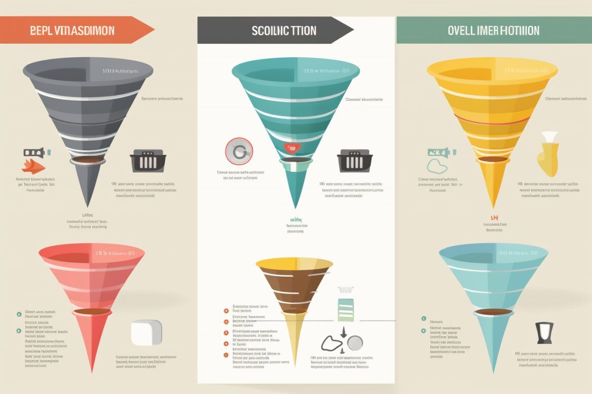 different types of sales funnels infograph