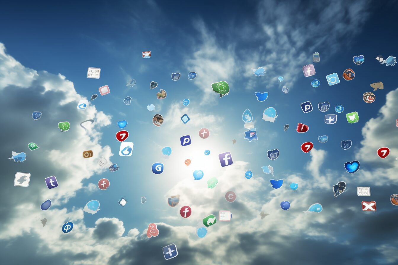 cloud of social media icons cloud of social media icons