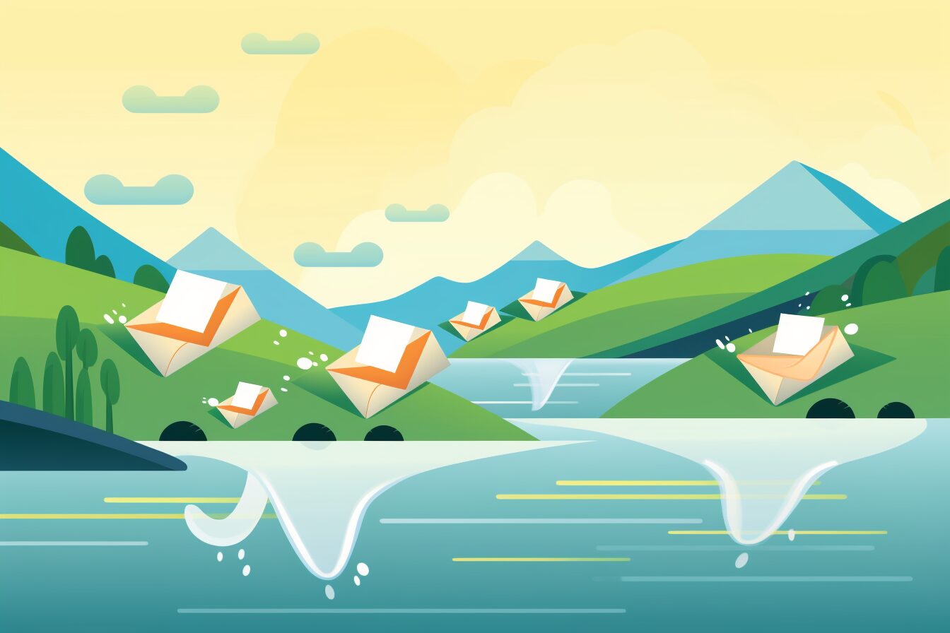 email marketing icons in a river email marketing icons in a river