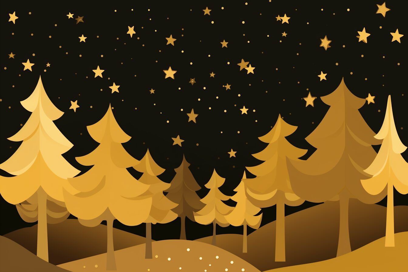 forest full of gold stars