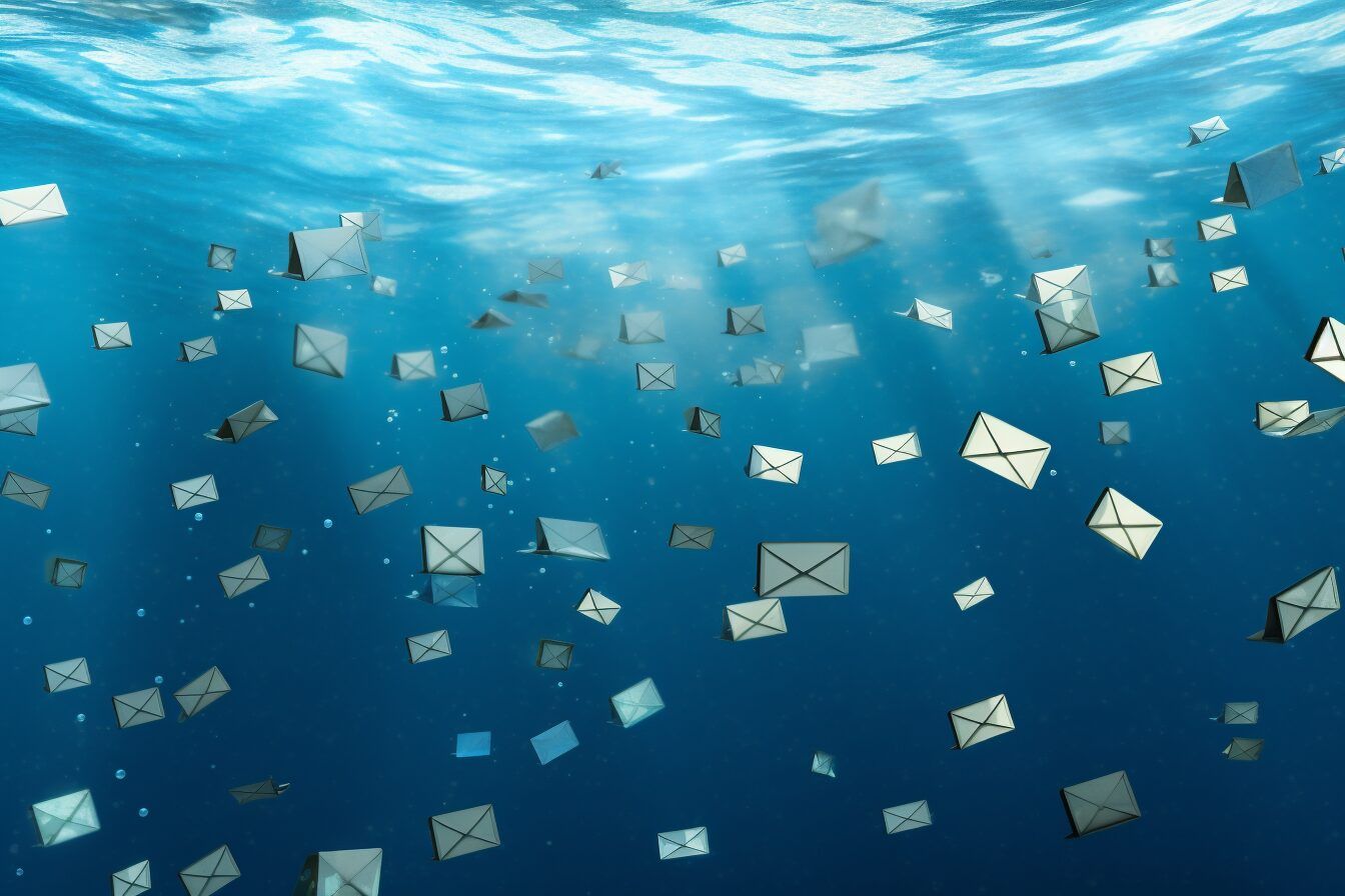 ocean full of email icons