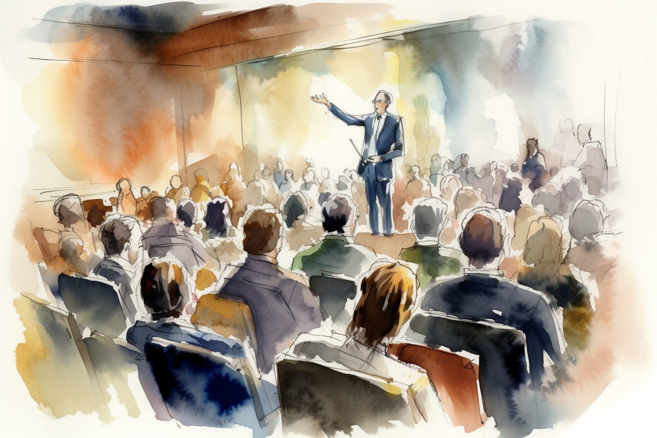 marketer speaking to an audience marketer speaking to an audience
