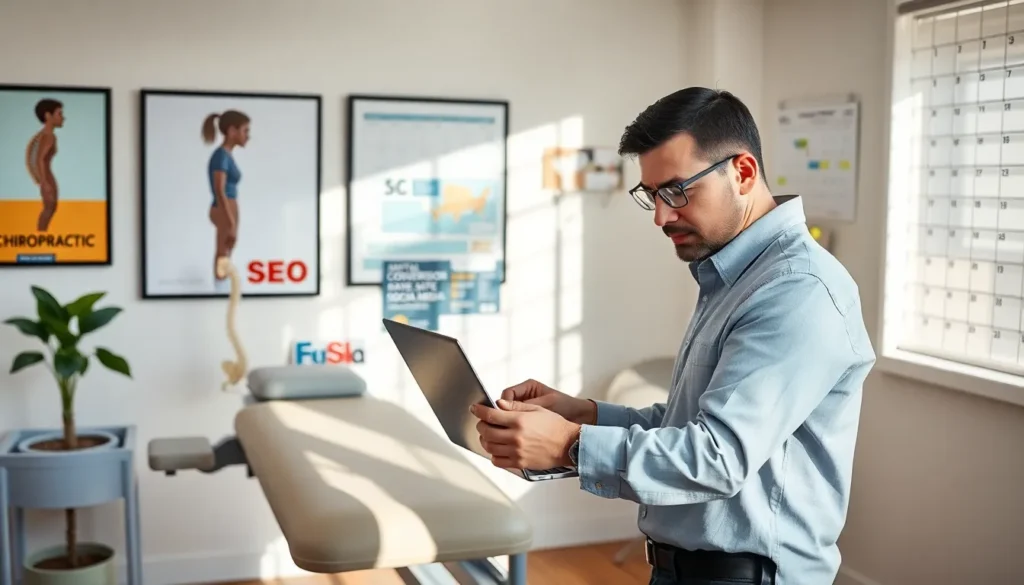 Chiropractor review his digit marketing plan.