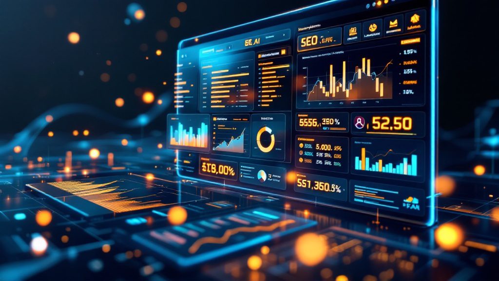 Advanced AI SEO strategies dashboard showing search dominance metrics for chiropractors
