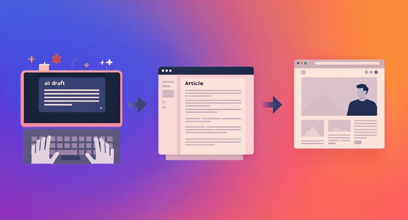 Blog publishing process showing final steps from AI content to live chiropractic website