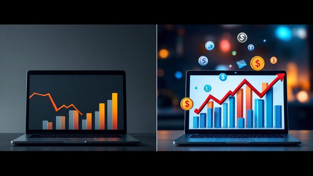 Comparison of unsuccessful vs successful chiropractic blog strategies showing traffic differences