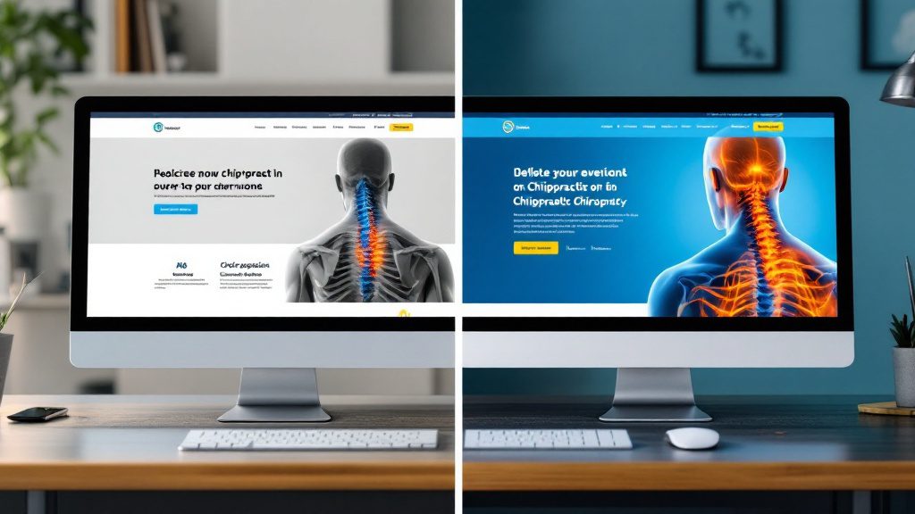 Professional chiropractic website design comparison showing budget versus quality balance
