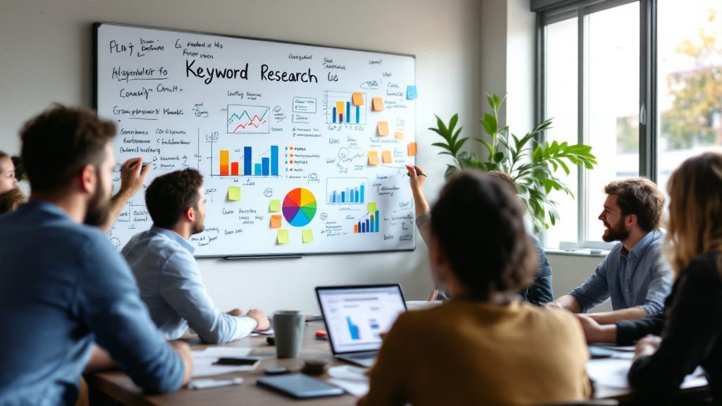 Strategic content planning showing keyword research and topic selection for chiropractic blogs