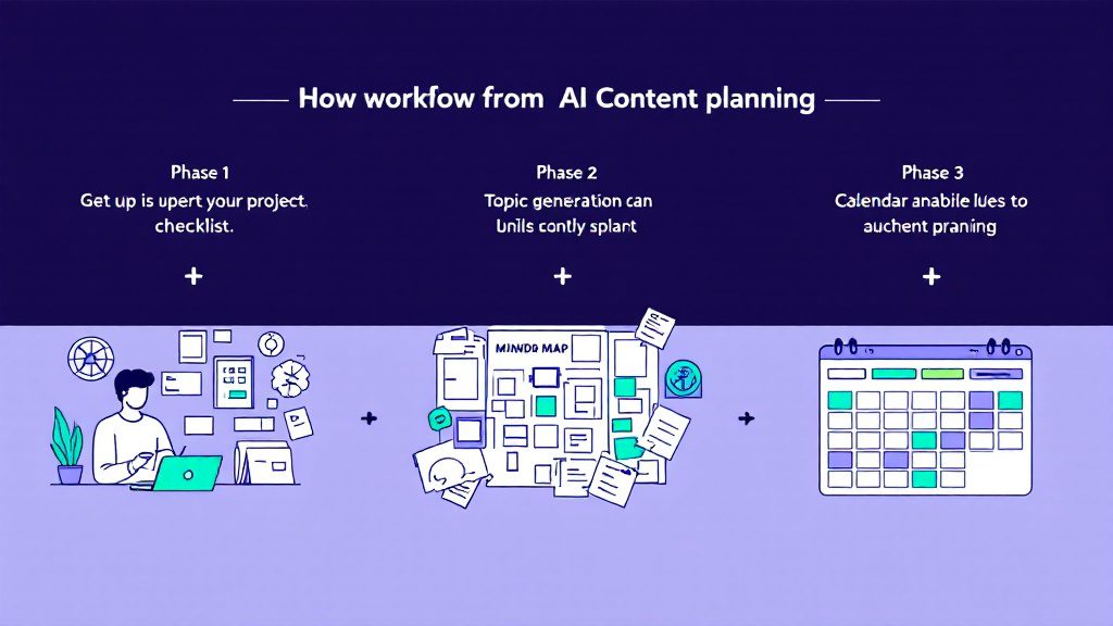 Three-phase AI content planning system workflow for chiropractic practices
