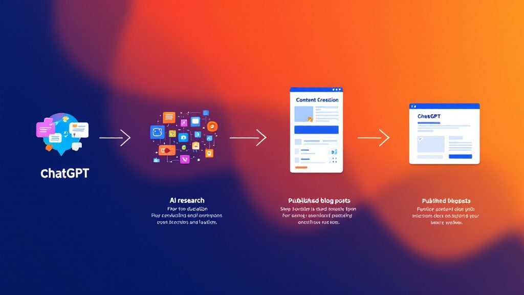 Visual workflow showing AI-powered chiropractic content creation process