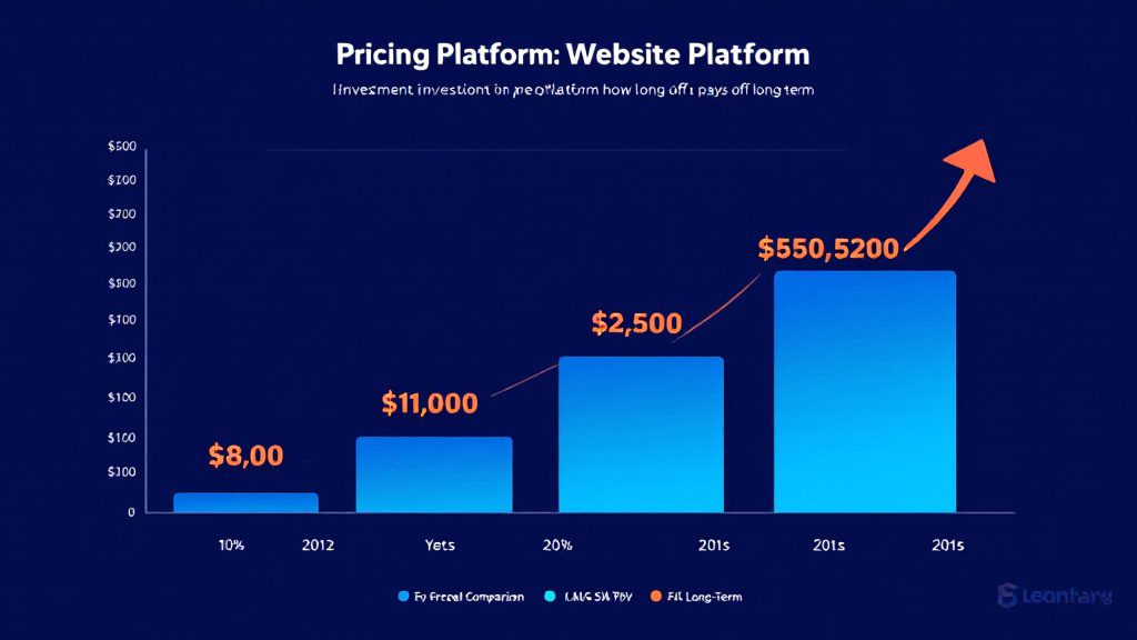Website platform pricing comparison chart showing long-term ROI for chiropractic practices