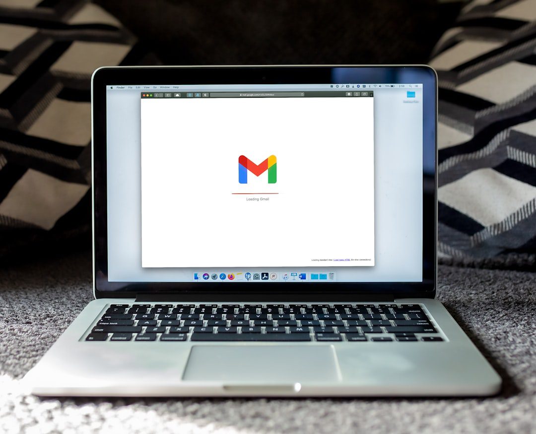 email marketing logo on a computer monitor