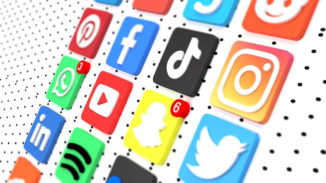 social media icons on a vertical screen