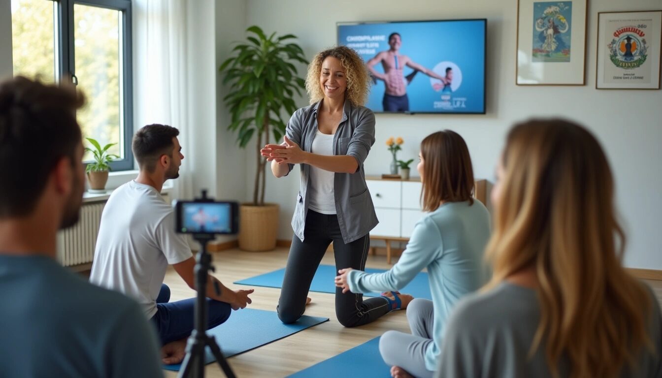 woman standing in front of class teaching video marketing
