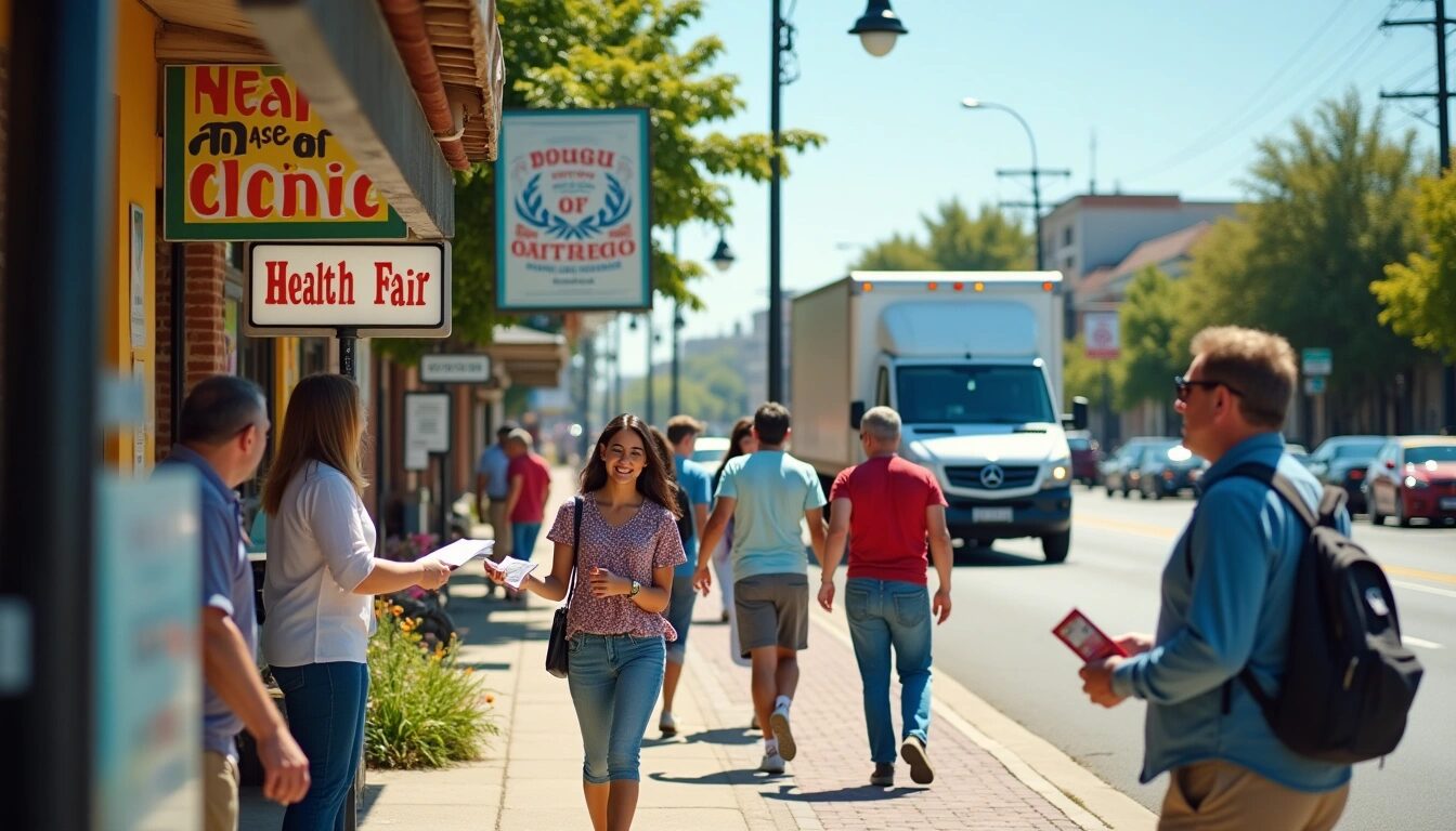woman walking in front of brick and mortar store