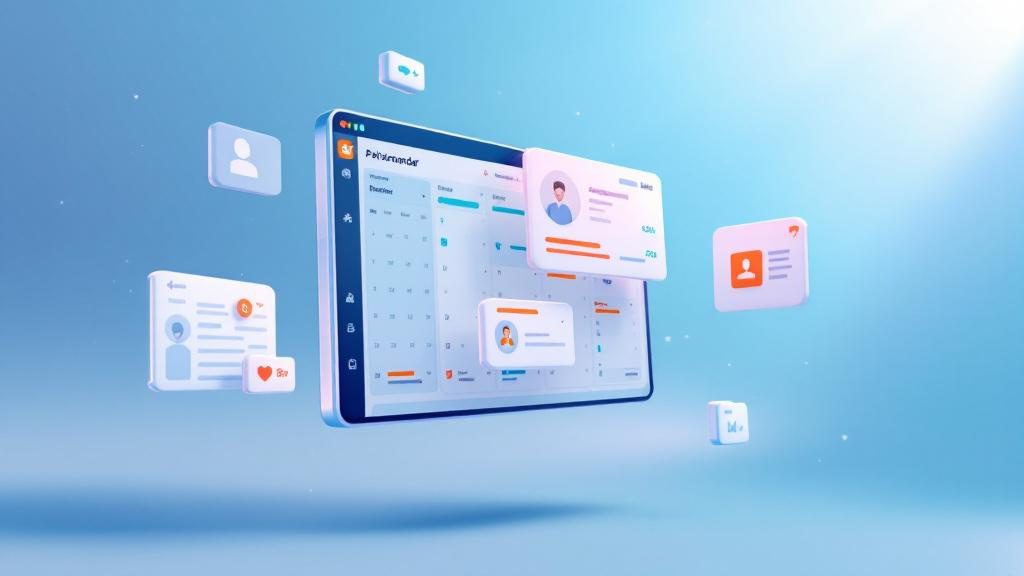 Chiropractic CRM dashboard showing integrated patient scheduling, records management, and billing features