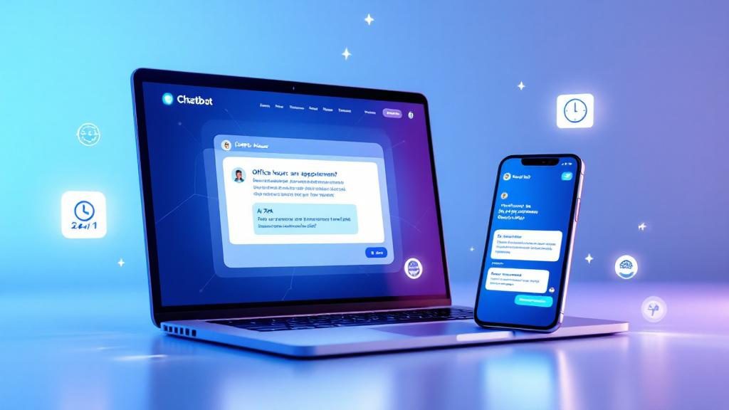 Chiropractic website chatbot interface showing automated conversation helping patient with questions and appointment booking