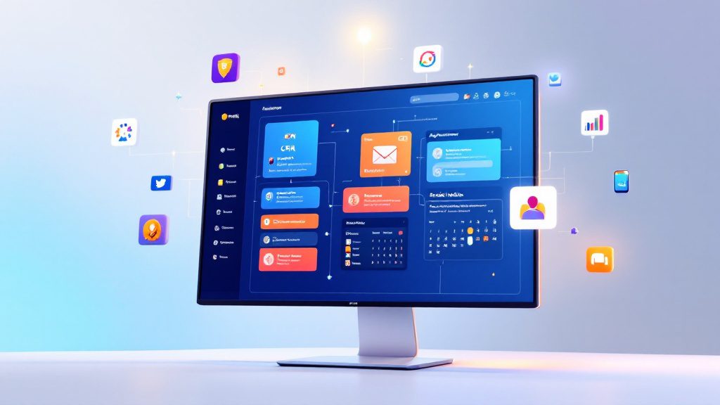 Comprehensive chiropractic marketing automation platform showing integrated CRM, email marketing, scheduling, and HIPAA-compliant tools