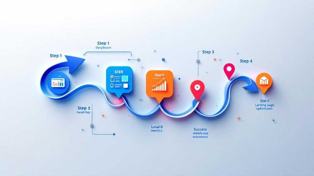 Five-step chiropractic CRO process showing analysis, testing, optimization, local SEO, and measurement for conversion improvement