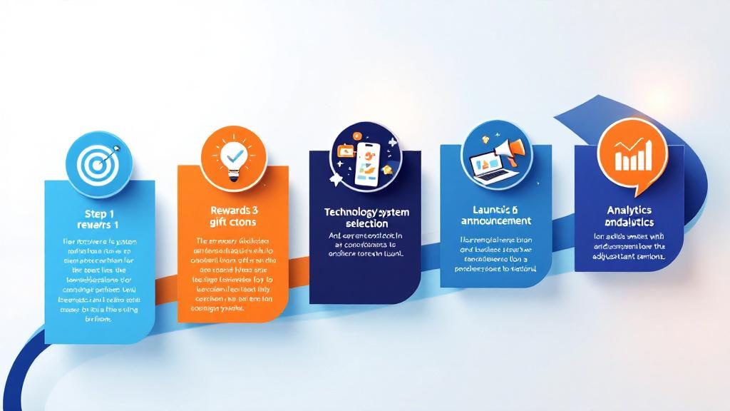Five-step implementation roadmap for chiropractic loyalty program from goal setting to launch and optimization
