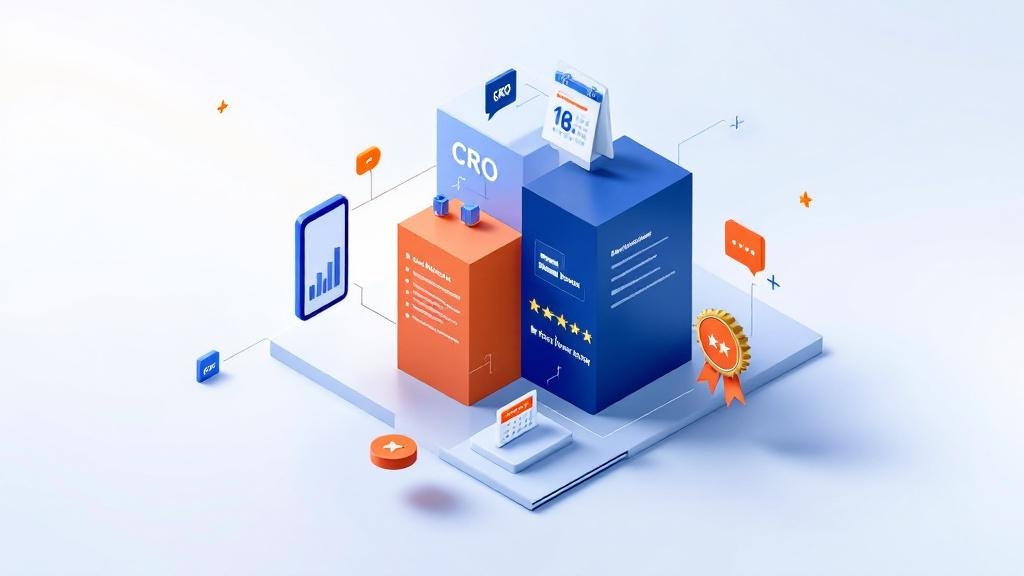 Four key elements of chiropractic CRO including website design, content, booking process, and trust signals working together