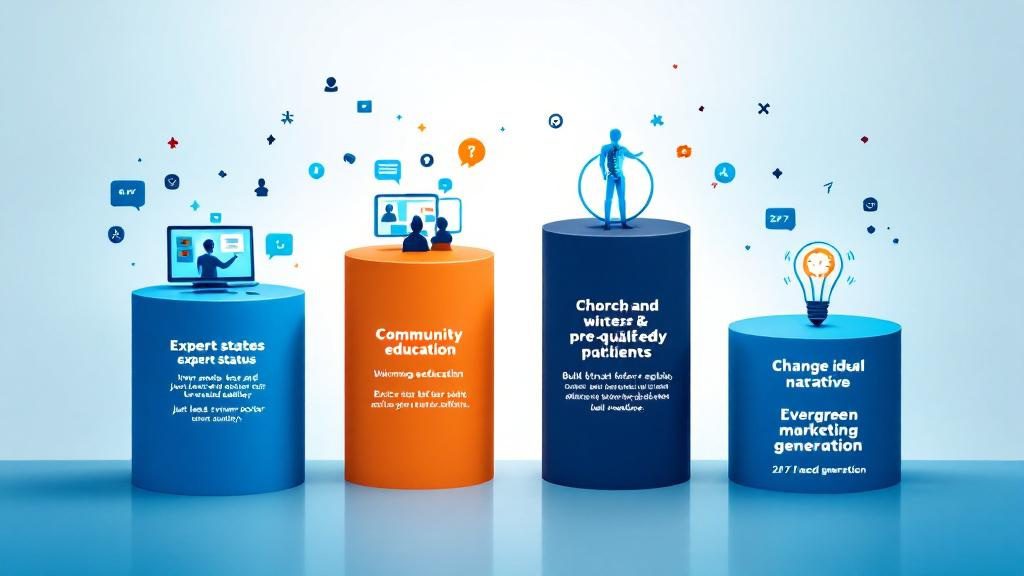 Four key webinar benefits showing authority building_ high-quality lead generation_ community education_ and evergreen content creation