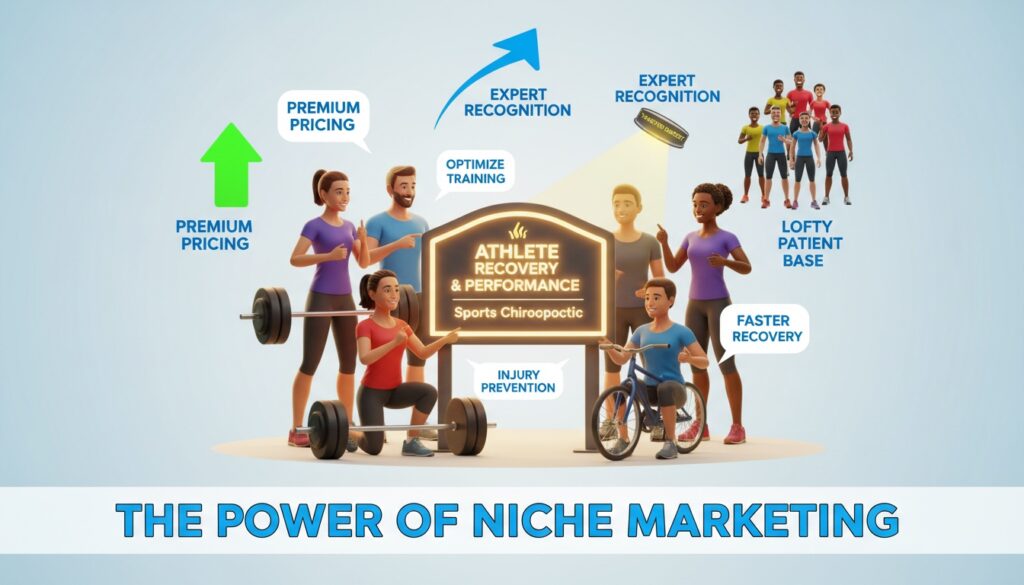 Generic chiropractic marketing creating undifferentiated crowded marketplace where practices compete only on price
