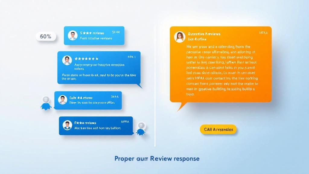 Professional review response examples showing personalized replies to positive reviews and diplomatic handling of negative feedback