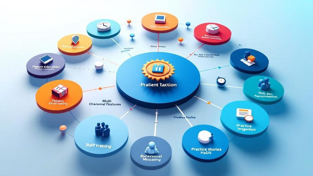 Ten strategic marketing tactics for promoting chiropractic patient portal showing comprehensive approach to driving adoption Ten strategic marketing tactics for promoting chiropractic patient portal showing comprehensive approach to driving adoption