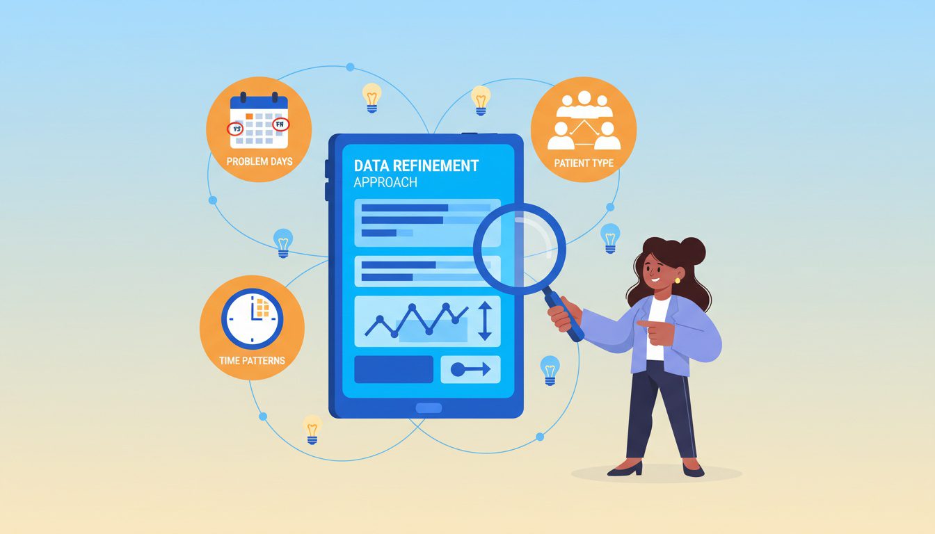 Analytics dashboard showing chiropractic practice no show patterns and data trends for improvement
