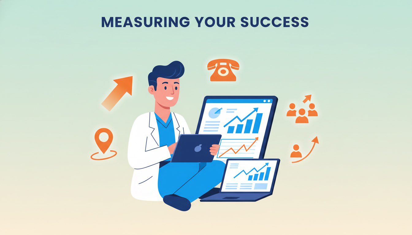 Analytics dashboard showing successful local SEO and link building results for chiropractors