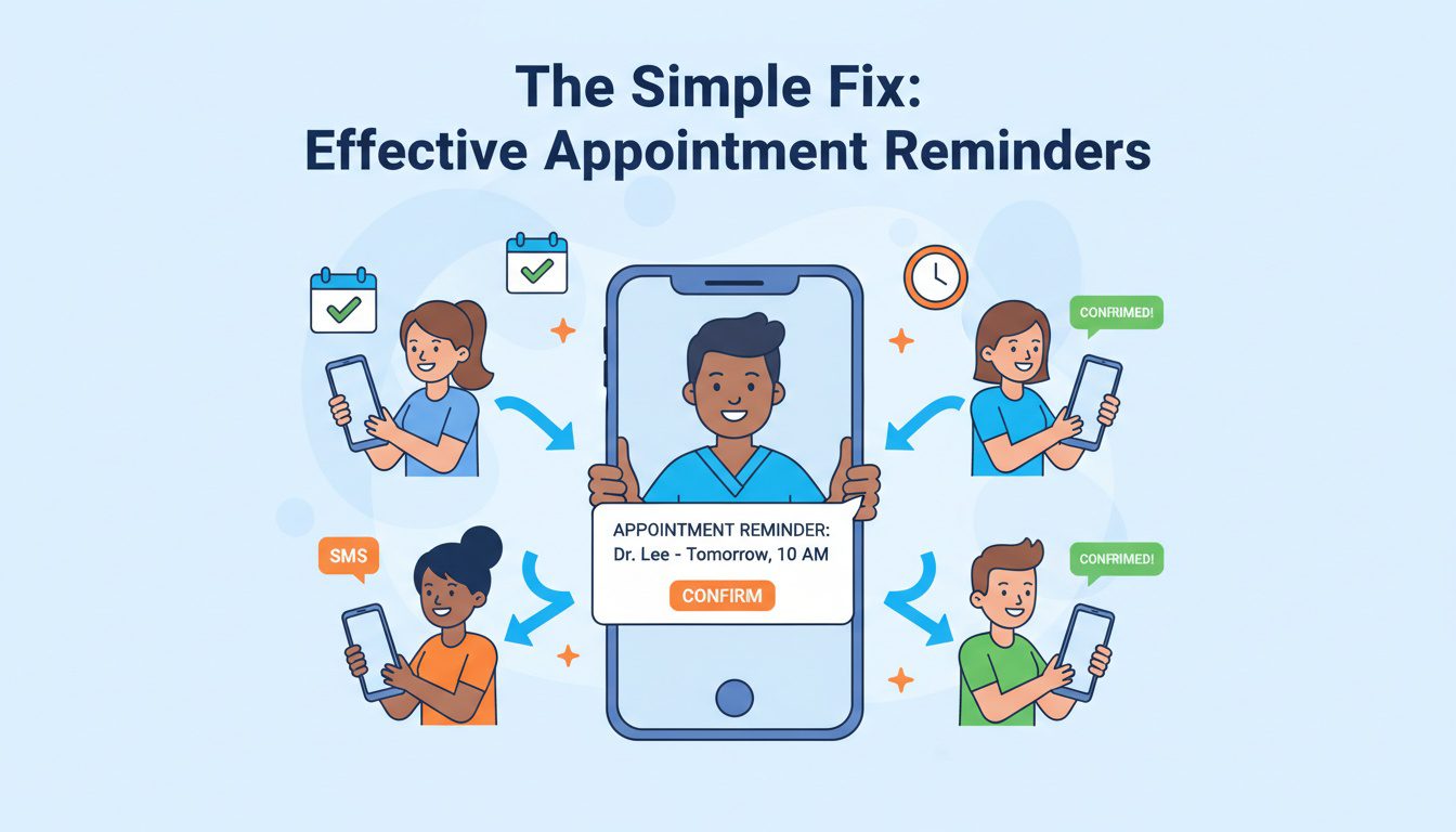 Automated appointment reminder system connecting chiropractor with patients through text messages