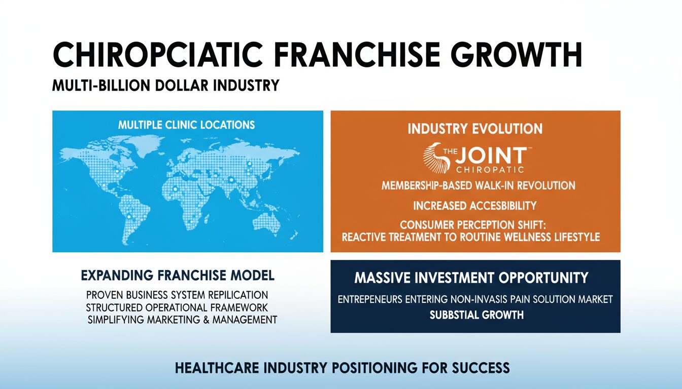 Chiropractic franchise expansion showing proven model replication across multiple locations in growing industry