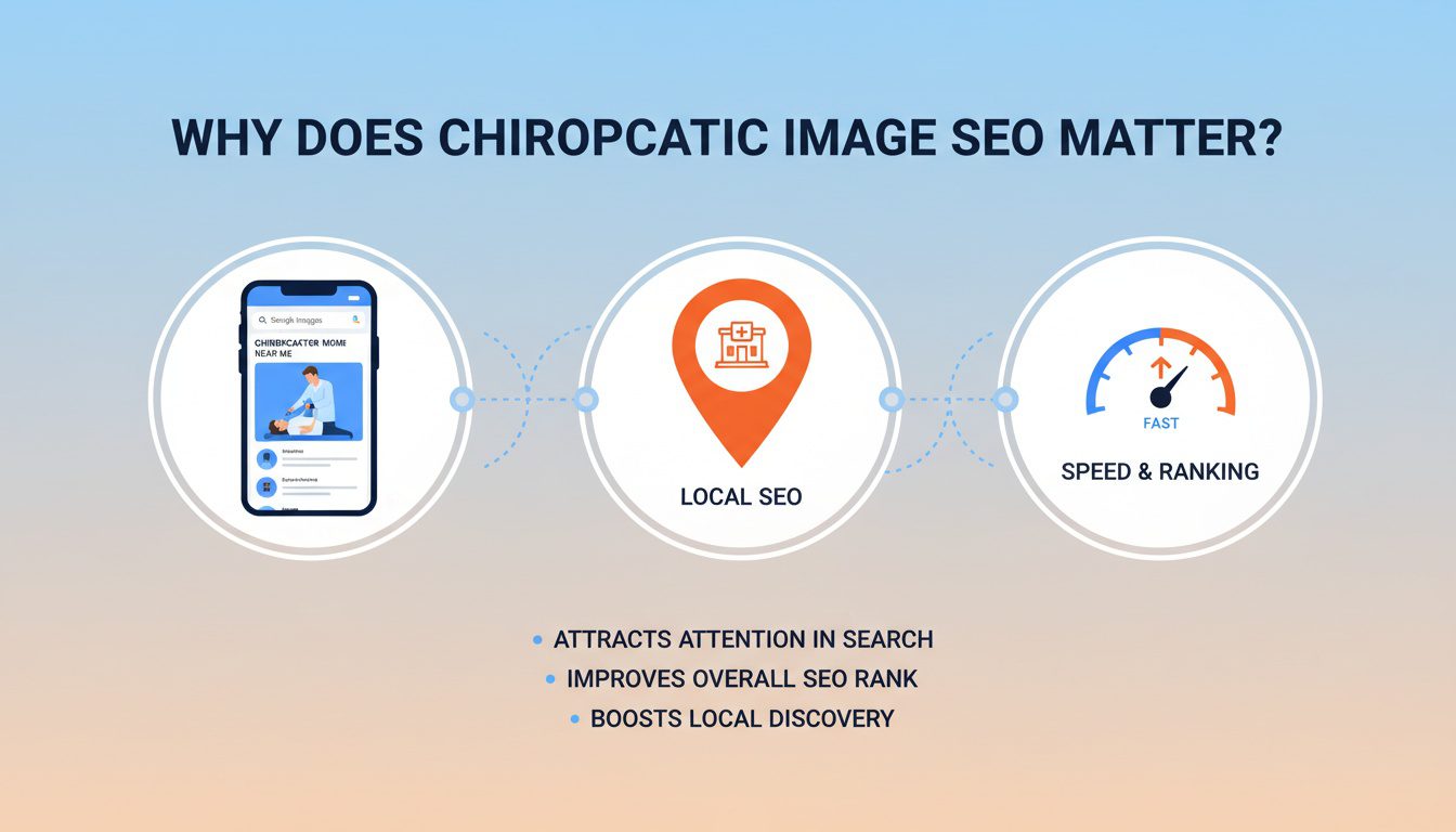 Chiropractic image SEO benefits showing Google Images traffic local SEO and fast website speed