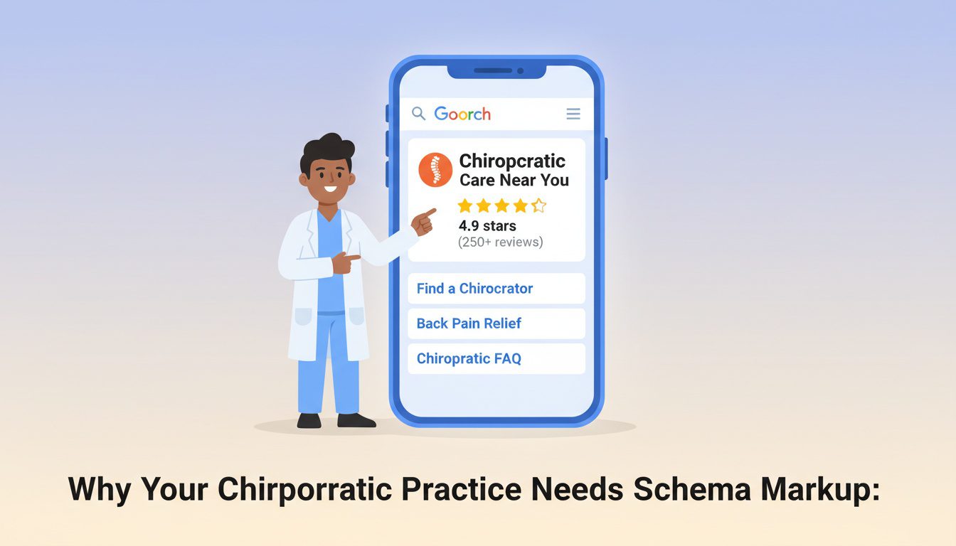 Chiropractic practice showing enhanced search results with star ratings and rich snippets