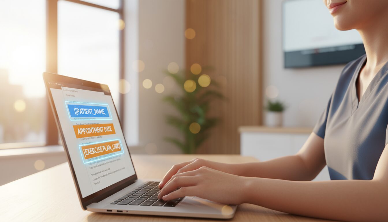 Chiropractor personalizing automated patient messages with merge fields to maintain human connection while using marketing automation