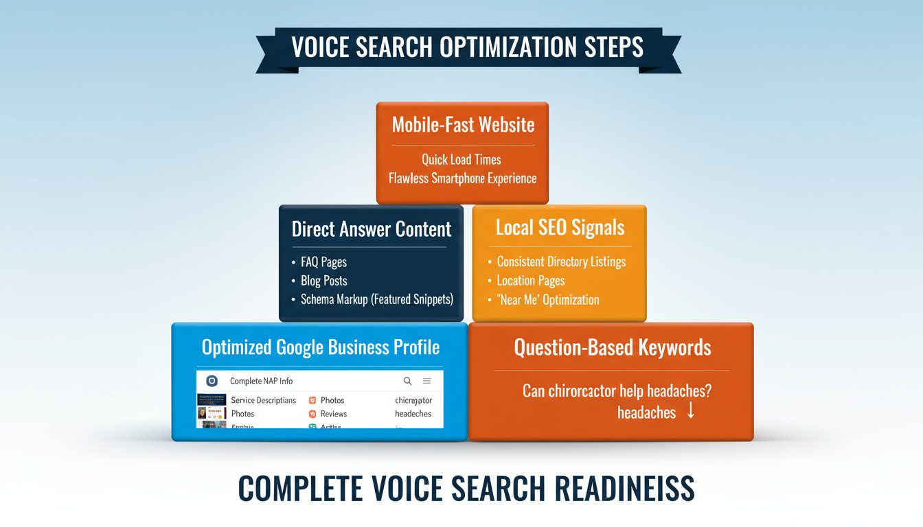 Five optimization steps from Google Business Profile to mobile speed enabling voice search success