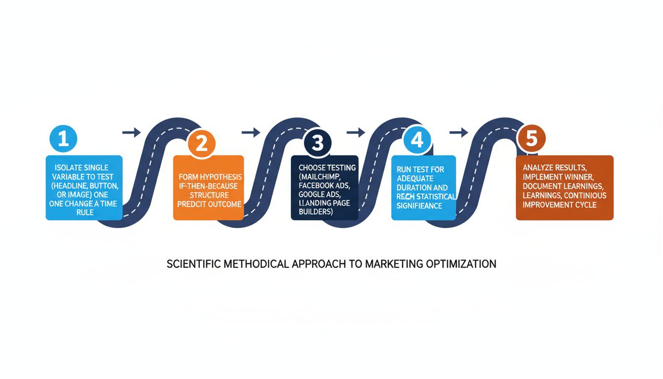Five-step A_B testing process from variable selection through analysis and implementation