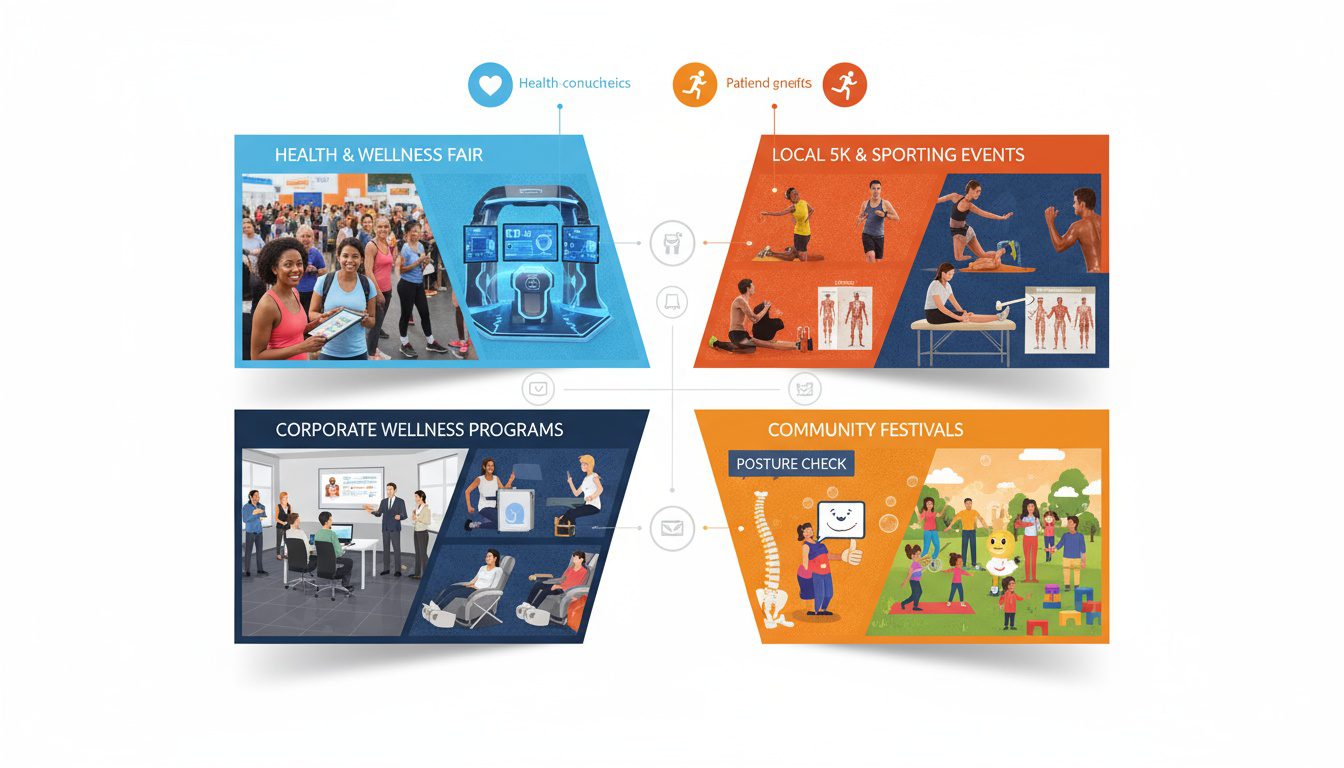 Four strategic community events from health fairs to festivals targeting ideal chiropractic patients